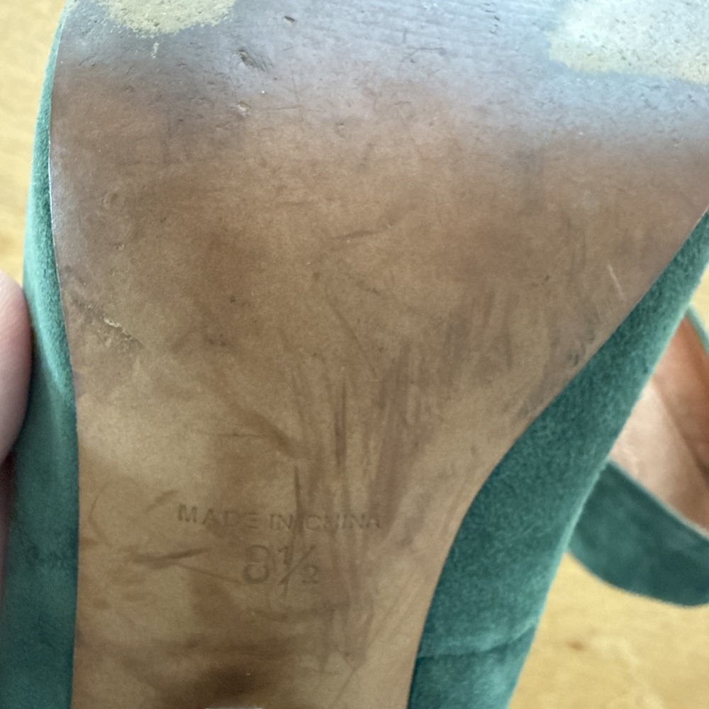 Madewell Green Suede Round Toe The Frankie Pump Size 8.5 - Picture 8 of 9